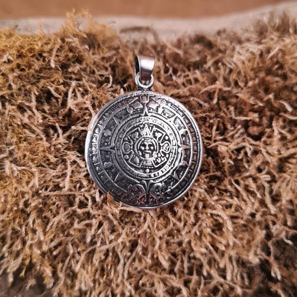 Amulett Aztekenkalender aus Silber