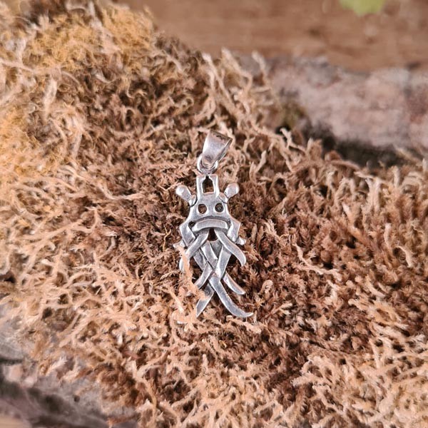 Wikinger Schutzamulett Moesgard Maske aus Silber