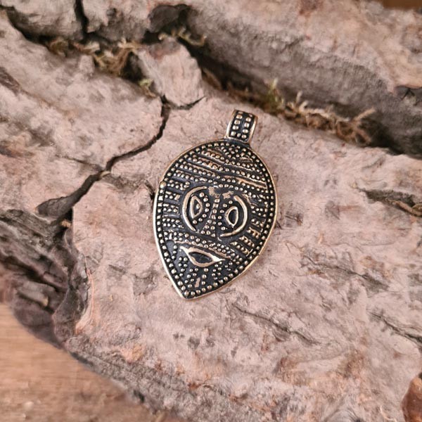 Wikinger Amulett Maske von Gotland aus Bronze - Replik