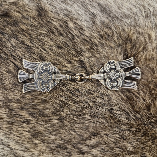 Gewandschließe Wikinger Raben im Borre-Stil aus Bronze