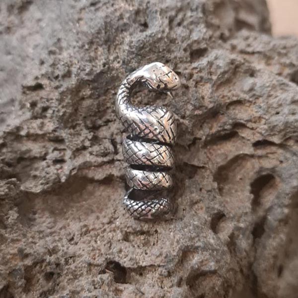 Haarperle Schlange aus Silber