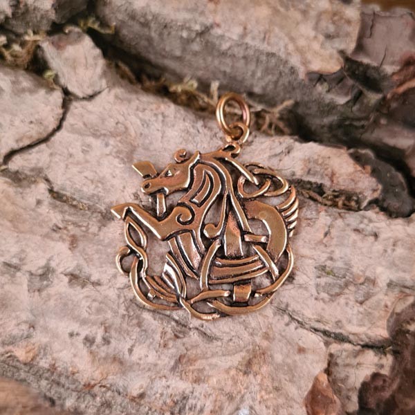 Amulett Heimdalls Pferd Gulltopp aus Bronze