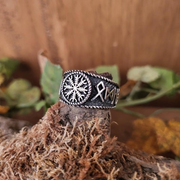Asatru Ring Helm of Awe aus Silber
