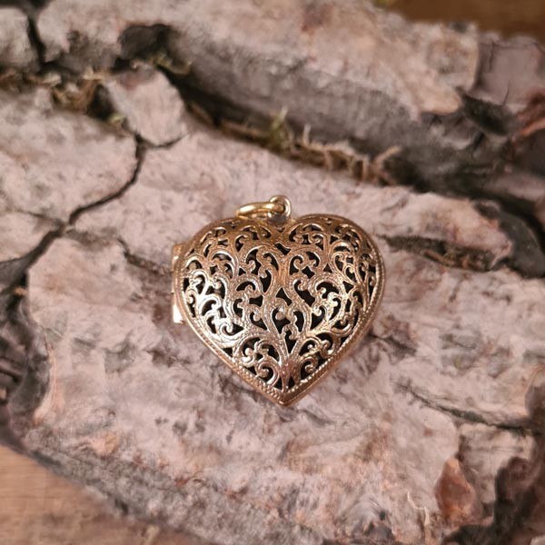 Mittelalter Medaillon Herz aus Bronze
