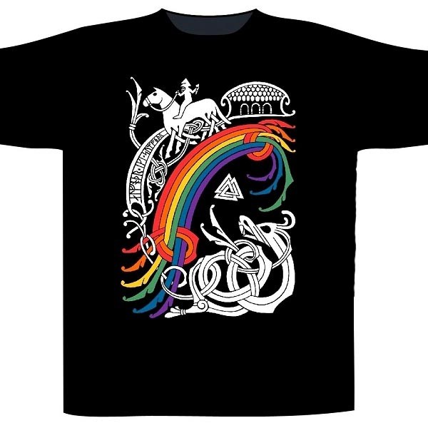 Wikinger T-Shirt Bifrost Regenbogenbrücke schwarz