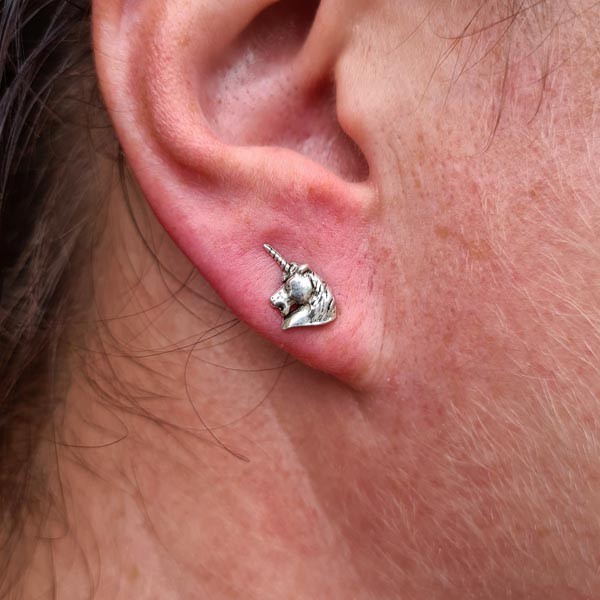 Ohrstecker Einhorn aus Silber