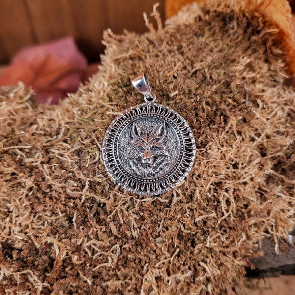 LARP Sonnenamulett Fuchs aus Silber