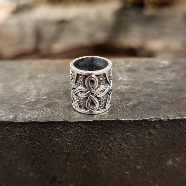 LARP Bartperle Knotenkreuz aus Silber