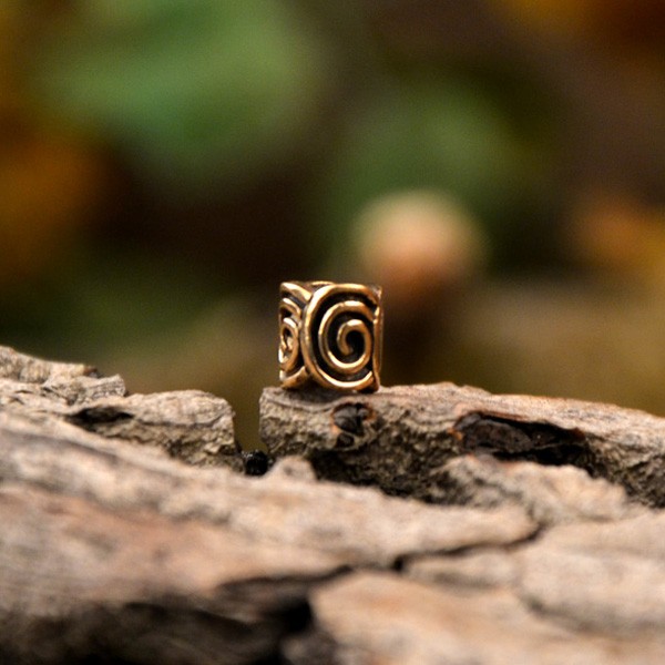 Kelten Haar & Schmuckperle Spirale aus Bronze