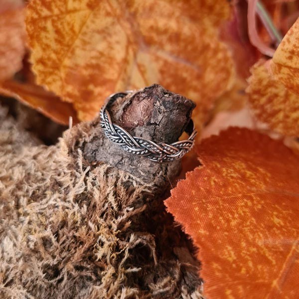 Wikinger Hochzeit Ring Flechtwerk aus Silber