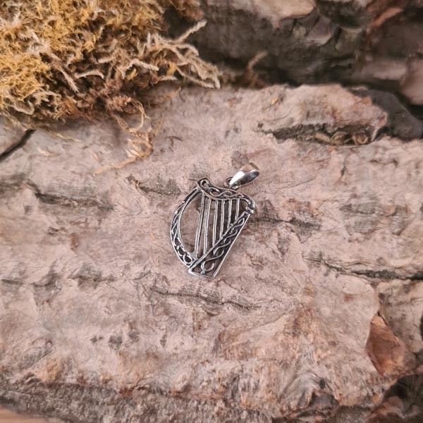 Anhänger Irische Harfe aus Silber - klein