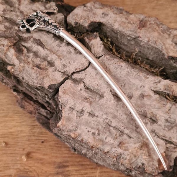 Wikinger Gewandnadel Drachenkopf Hedeby aus Bronze - Replik