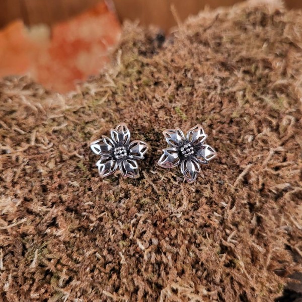 Ohrstecker Blüte aus Silber