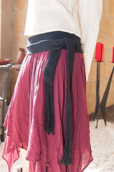 Mittelalter Stoffgürtel - gehäkelt