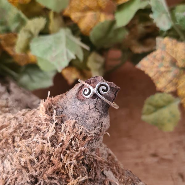 Mittelalter Ring Lebensspiralen aus Silber