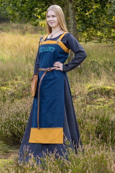 Wikinger Schürzenkleid Gunnhild mit Stickerei