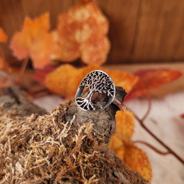 Ring Weltenbaum Yggdrasil aus Silber