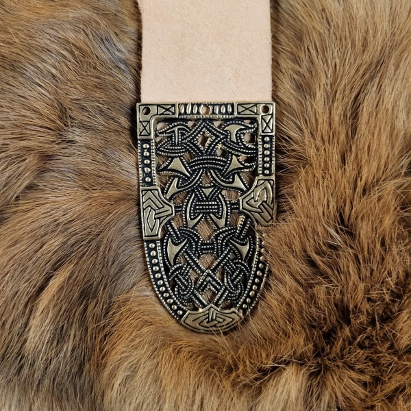Wikinger Gürtelendstück Gokstad im Borre-Stil aus Bronze 4 cm - Replik