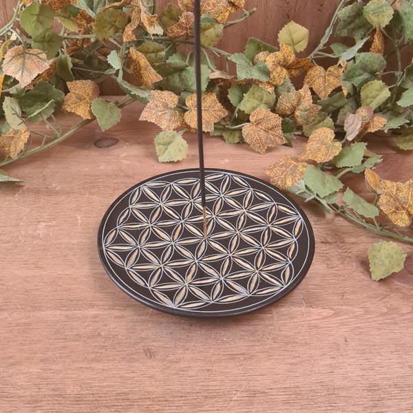 Räucherstäbchenhalter Blume des Lebens aus Speckstein