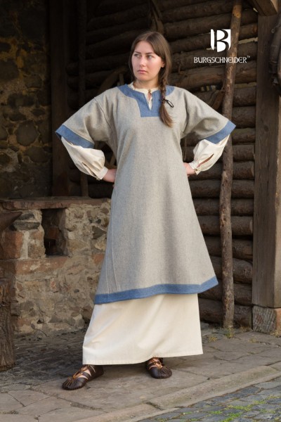 Kiewer Rus Überkleid aus Wolle grau/hellblau