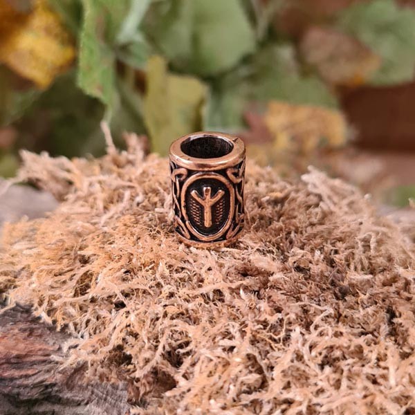 Bartperle Wikinger Rune aus Bronze