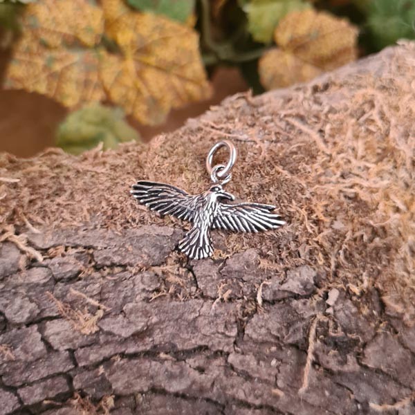 Amulett Rabe aus Silber