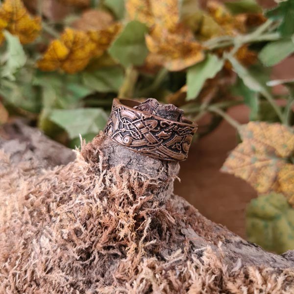 Wikinger Ring Jörmungandr im Urnes-Stil aus Bronze
