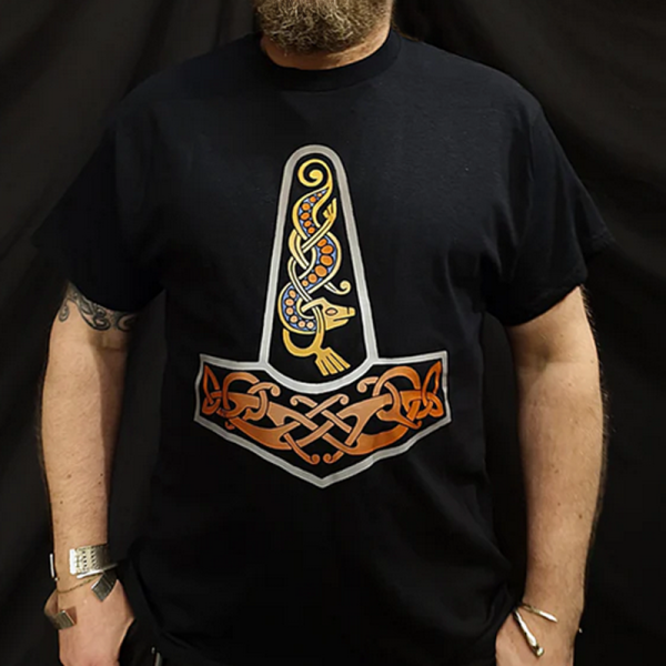 Wikinger T-Shirt Thors Hammer schwarz