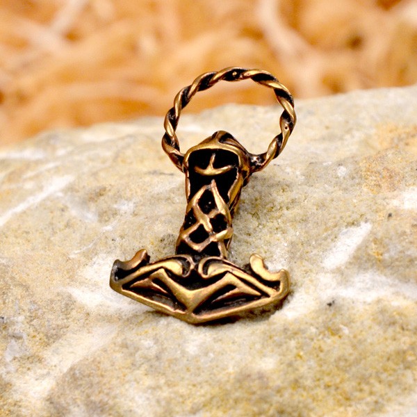 Wikinger Thorshammer Ragi mit Ring aus Bronze