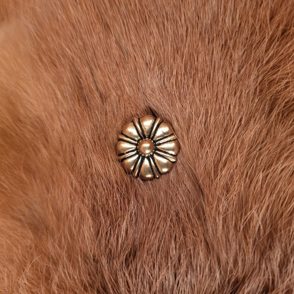 Renaissance Gürtelbeschlag Bergblume aus Bronze für 2 cm Riemen - Replik