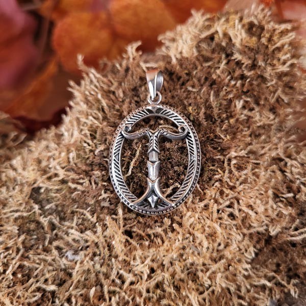 Frühmittelalter Amulett Irminsul aus 925er Stirling Silber