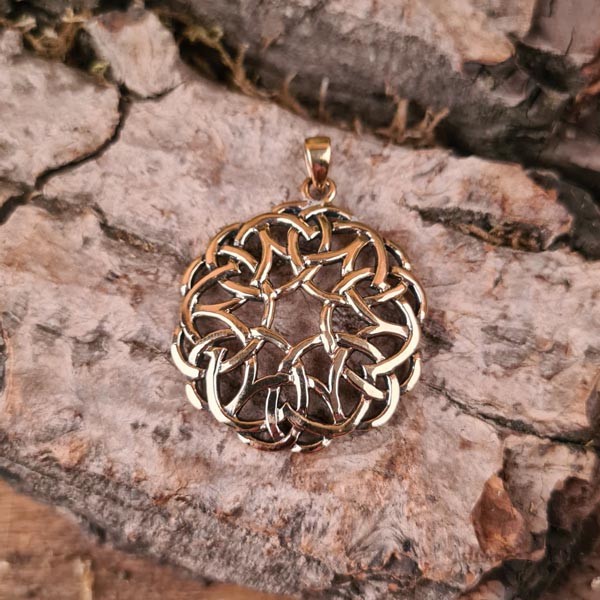 Amulett keltische Blume aus Bronze