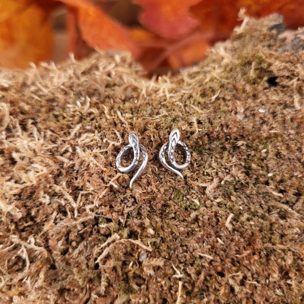 Wicca Ohrstecker Schlange aus Silber