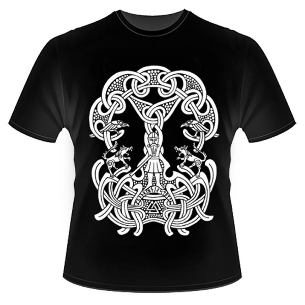 Wikinger T-Shirt Odin mit Runen schwarz