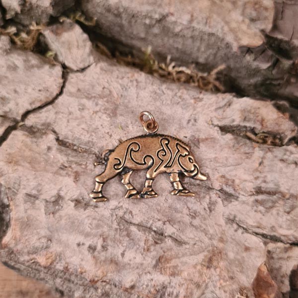 Kelten Amulett Eber aus Bronze