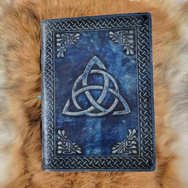 Wicca Notizbuch Triquetra mit Ledereinband