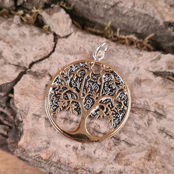 Amulett Lebensbaum aus Bronze - versilbert